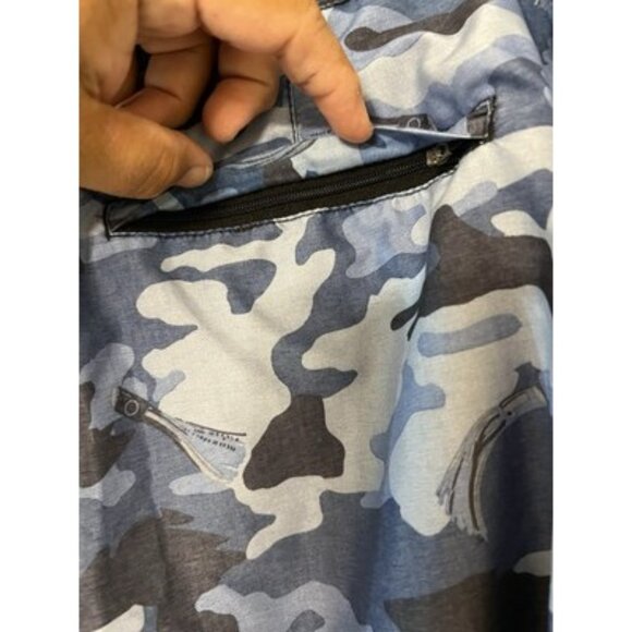 Aftco Board Shorts Mens 36 Blue Camo Fishing Beach Pool Surf Swim Trunks - Picture 5 of 8